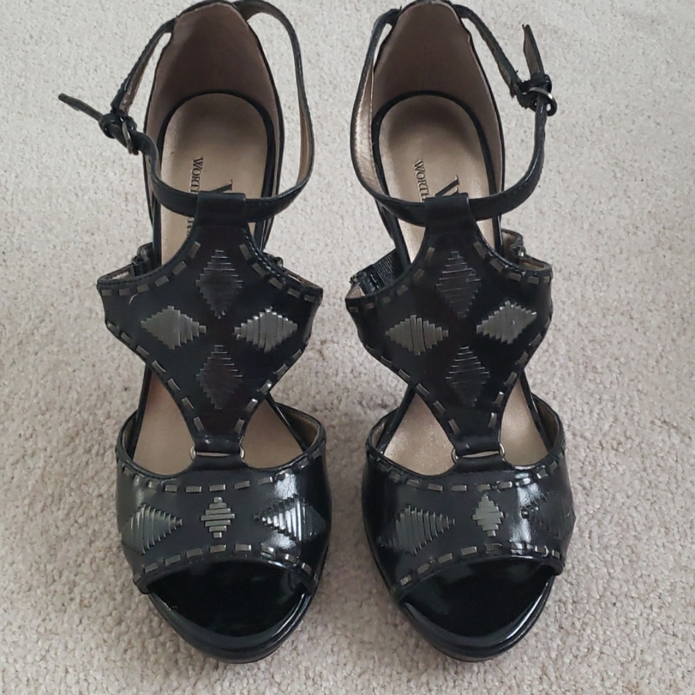 Black strappy heels